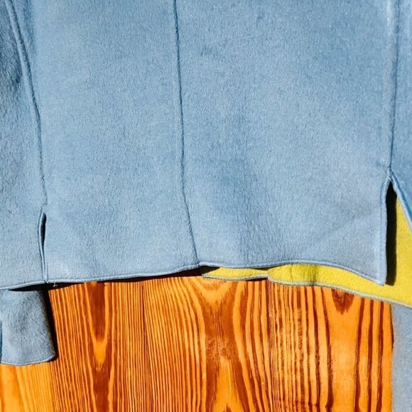 VTG Bernard Holtzman Harve Bernard Color Block Wool Blend Fleece Open Jacket - Picture 9 of 11